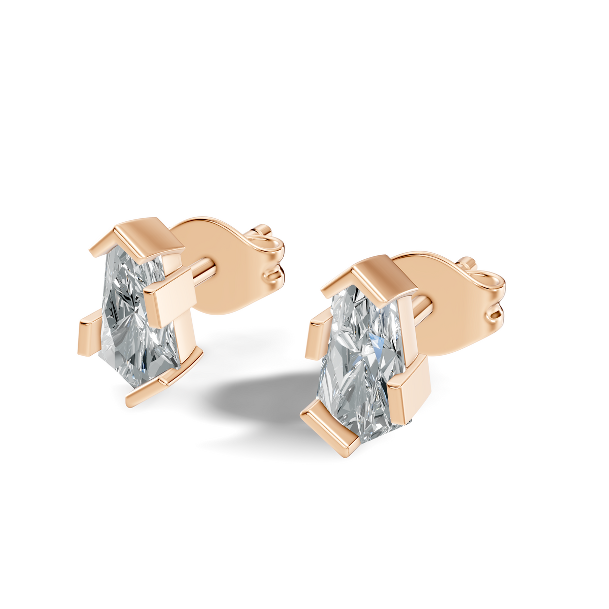 Pure Elongated Hexagon Studs