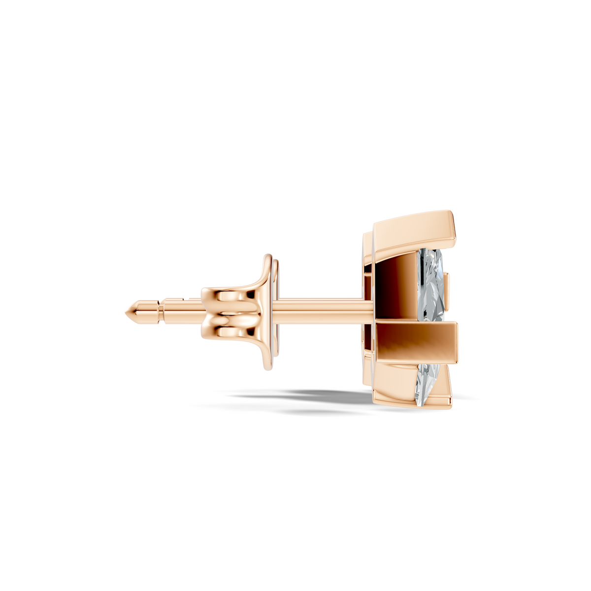 Pure Elongated Hexagon Studs