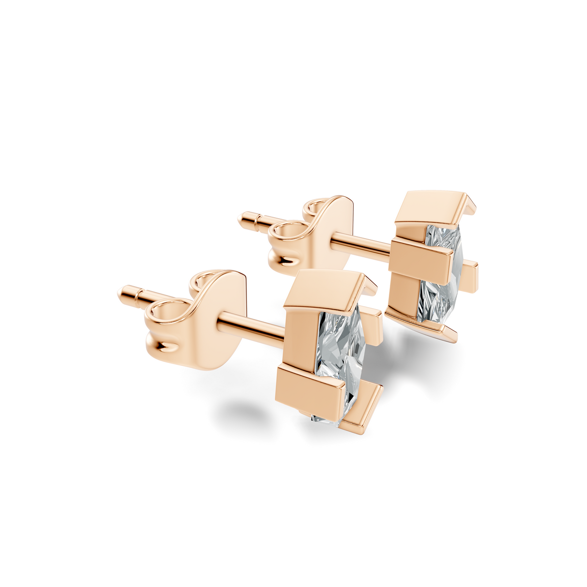 Pure Elongated Hexagon Studs