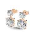 Avera Round Brilliant Two-Stone Drop Earrings