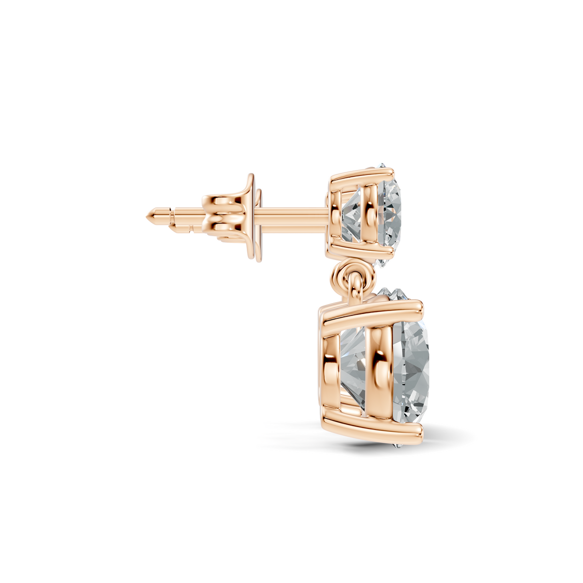 Avera Round Brilliant Two-Stone Drop Earrings