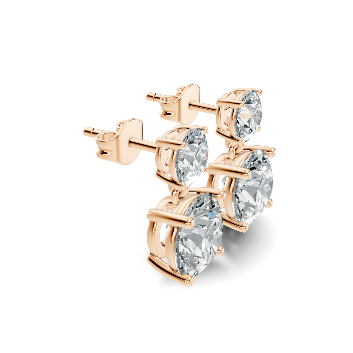 Avera Round Brilliant Two-Stone Drop Earrings