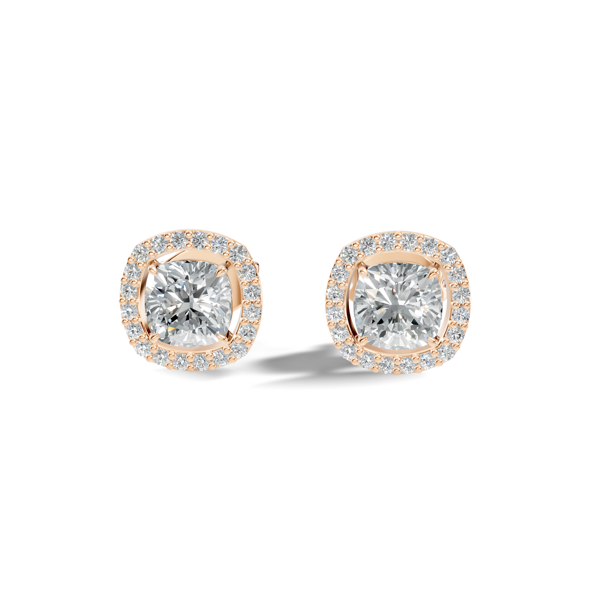 Solara Cushion Halo Studs