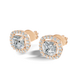 Solara Cushion Halo Studs