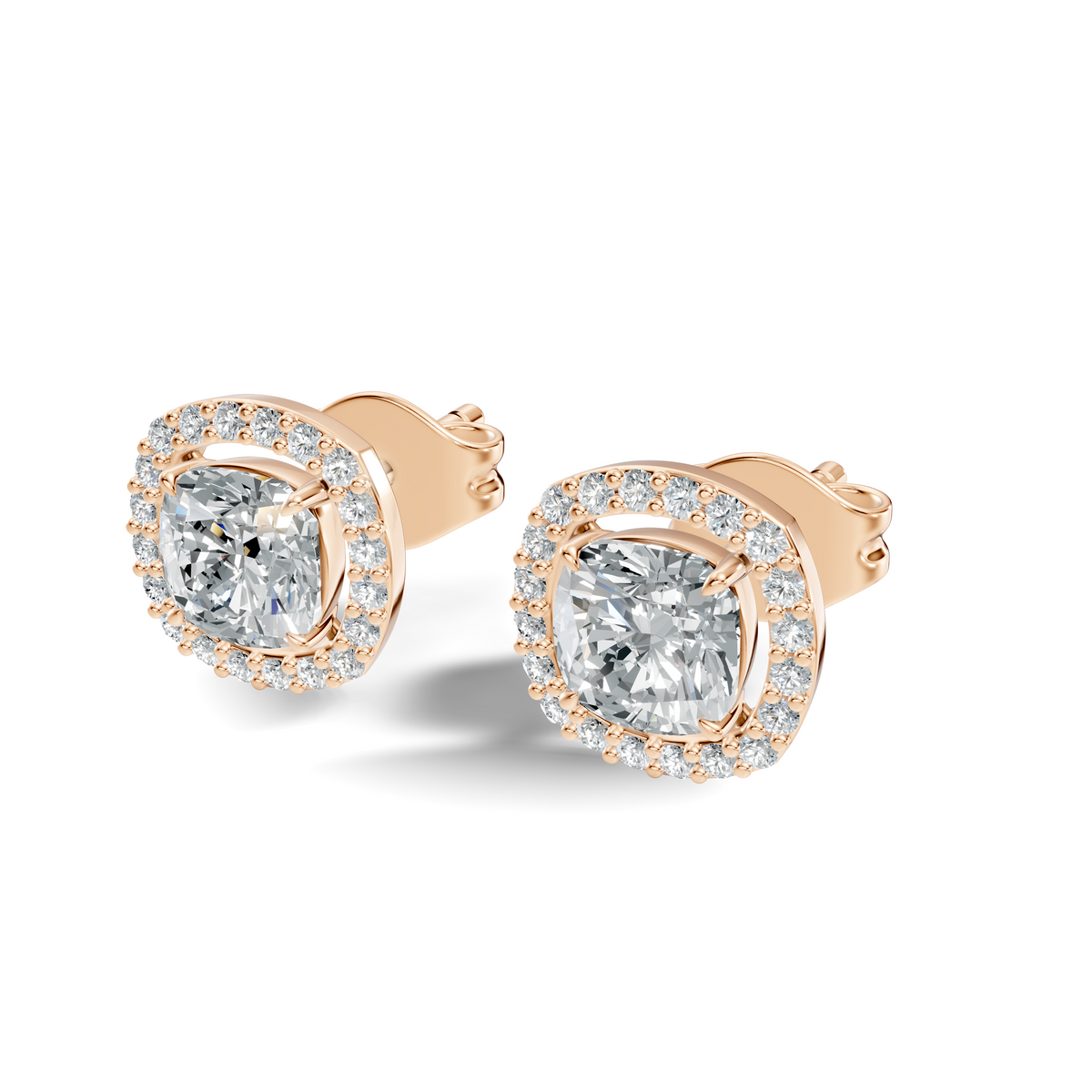 Solara Cushion Halo Studs