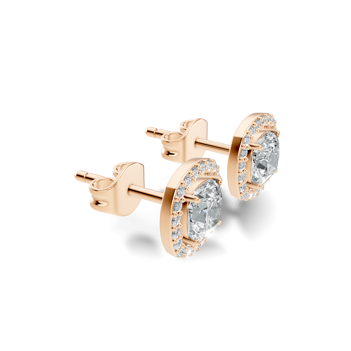 Solara Cushion Halo Studs