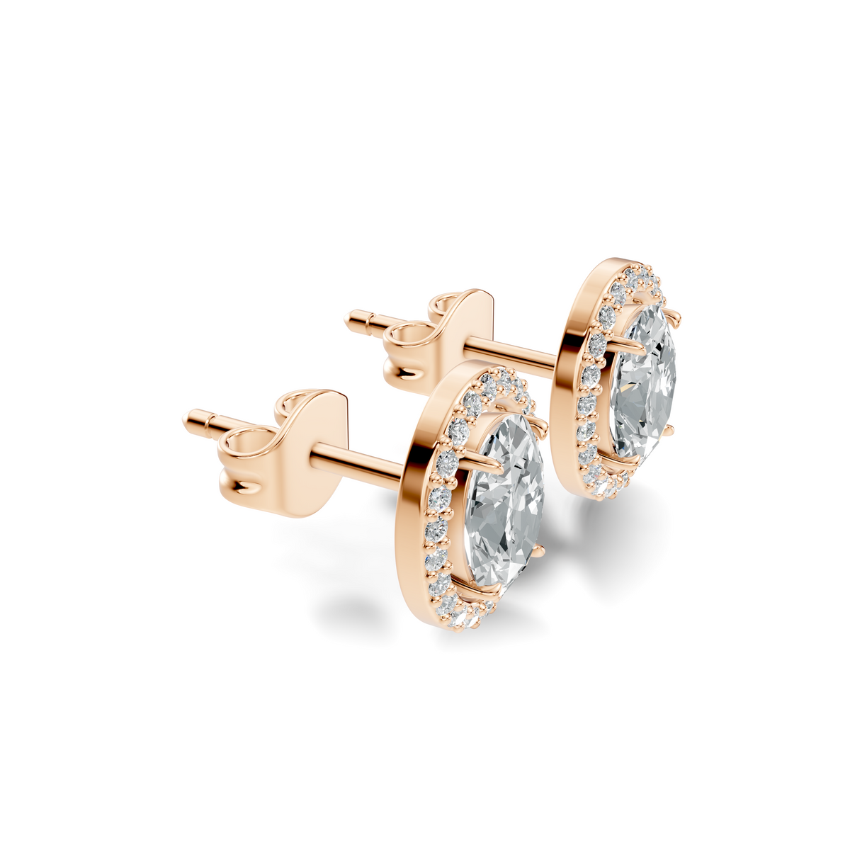 Liora Oval Halo Studs