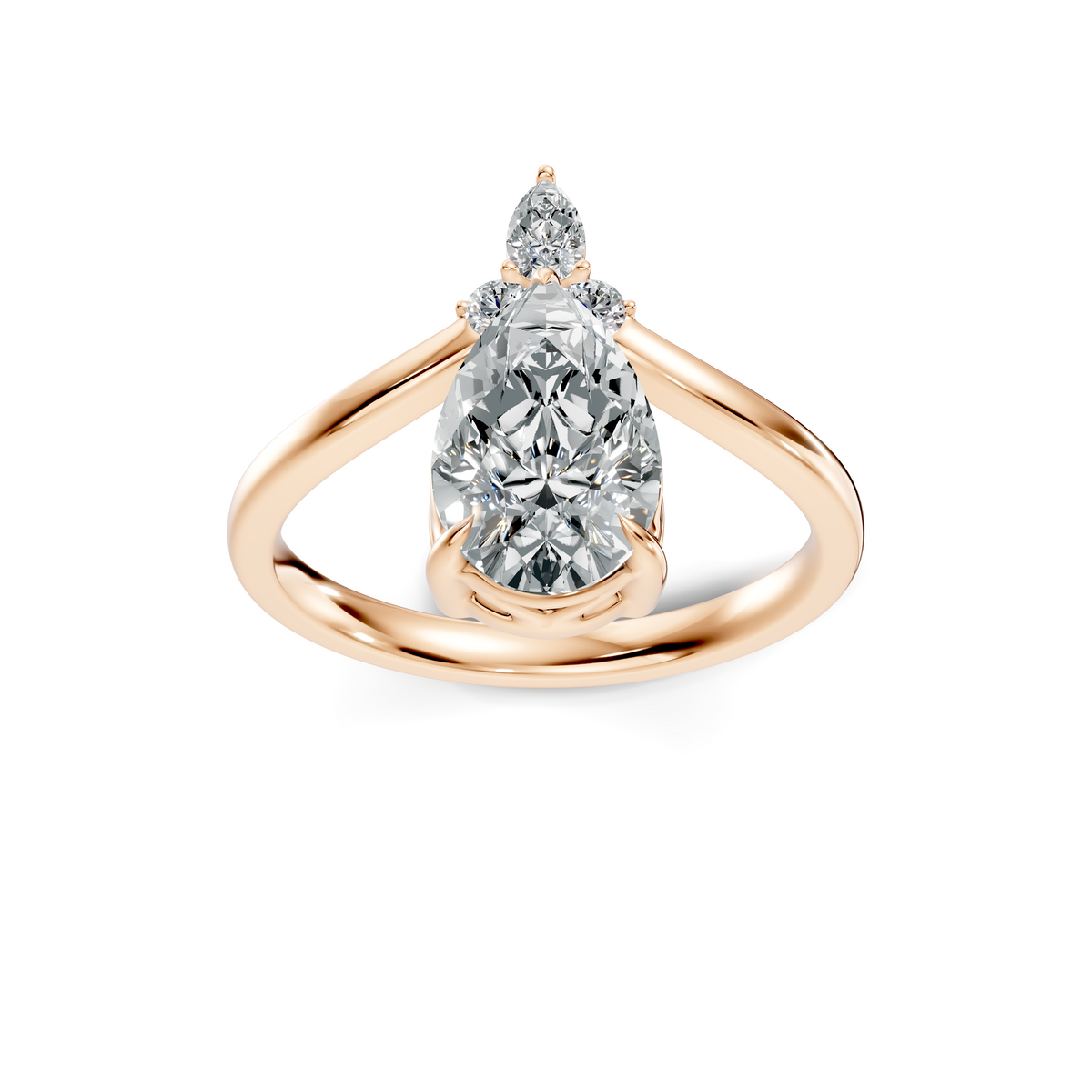 Elara Pear Accent Ring