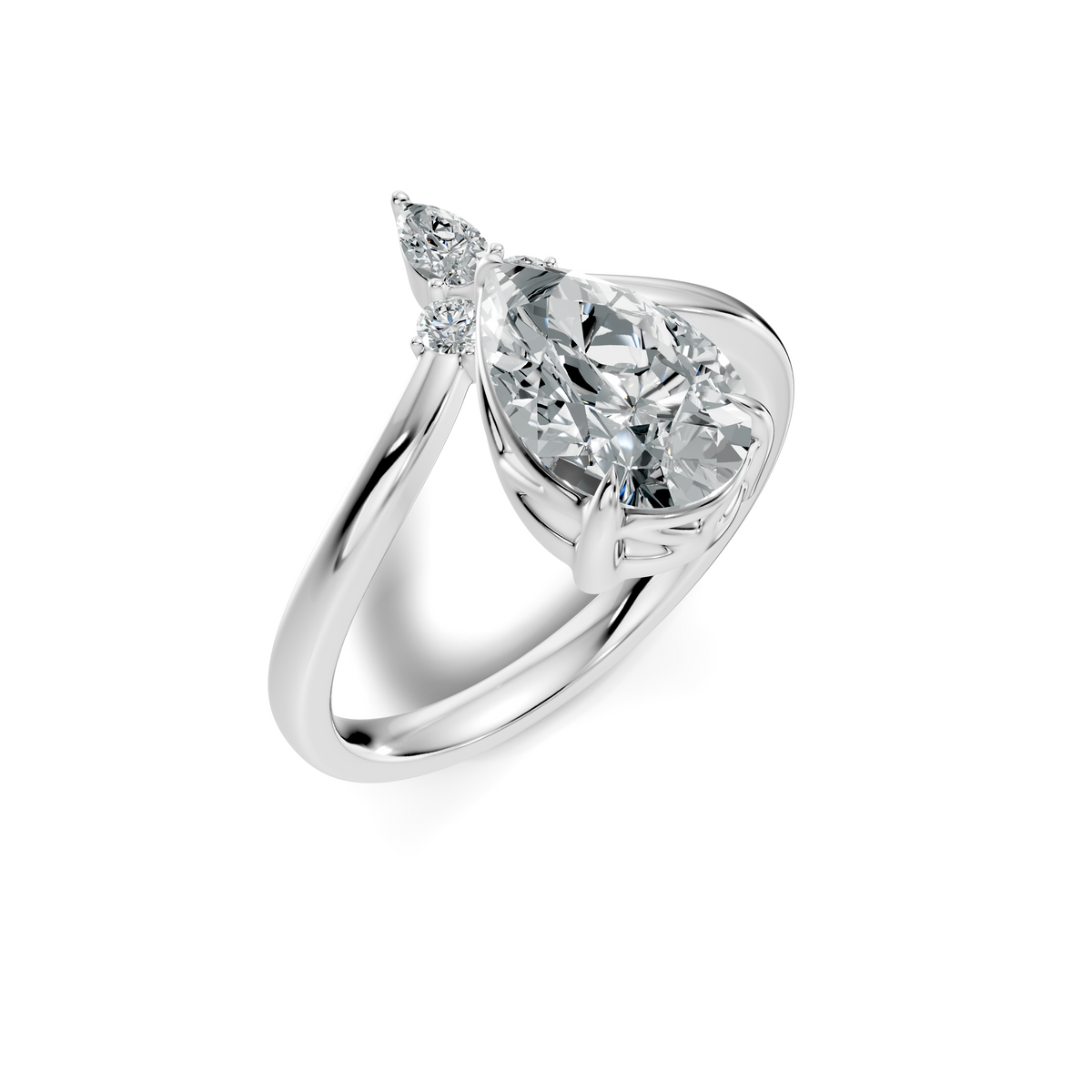 Elara Pear Accent Ring