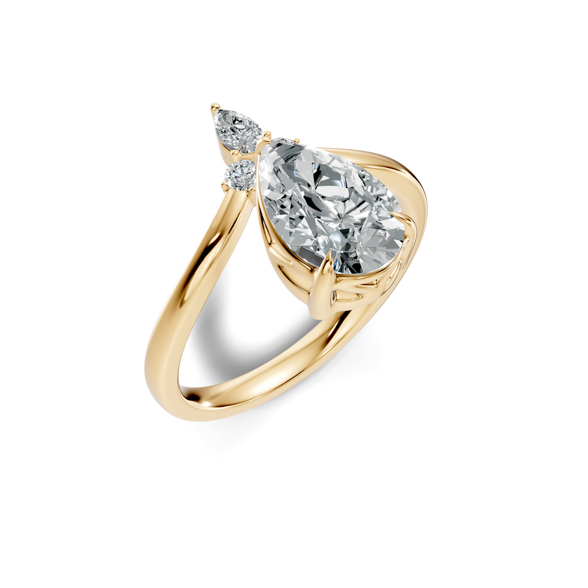 Elara Pear Accent Ring