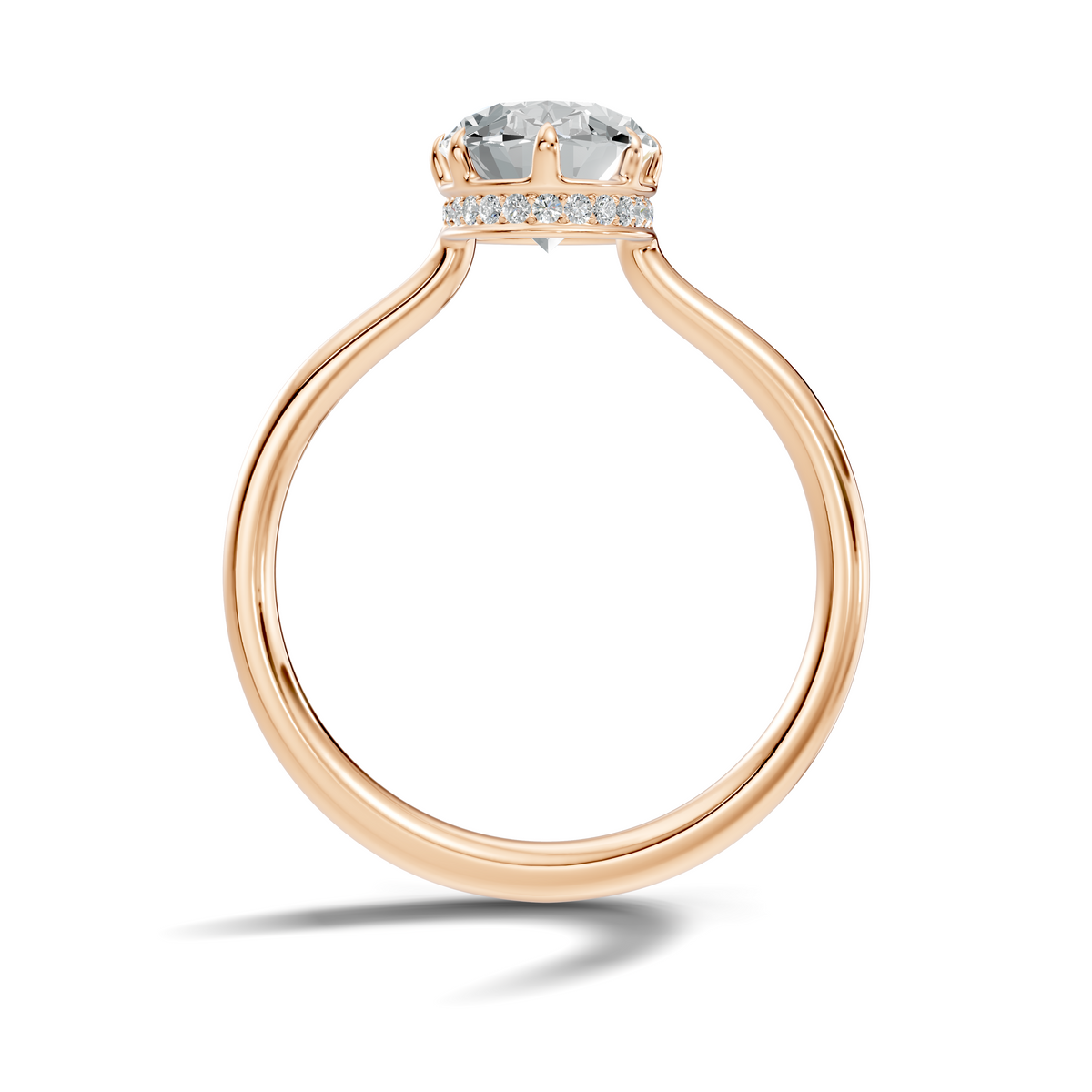 Liora Oval Hidden Halo Solitaire Ring