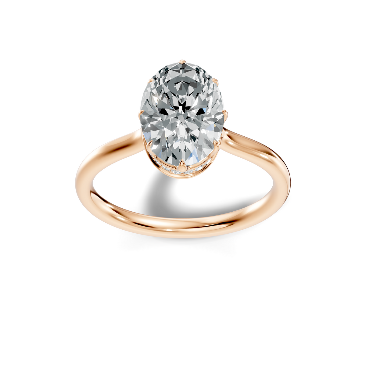 Liora Oval Hidden Halo Solitaire Ring
