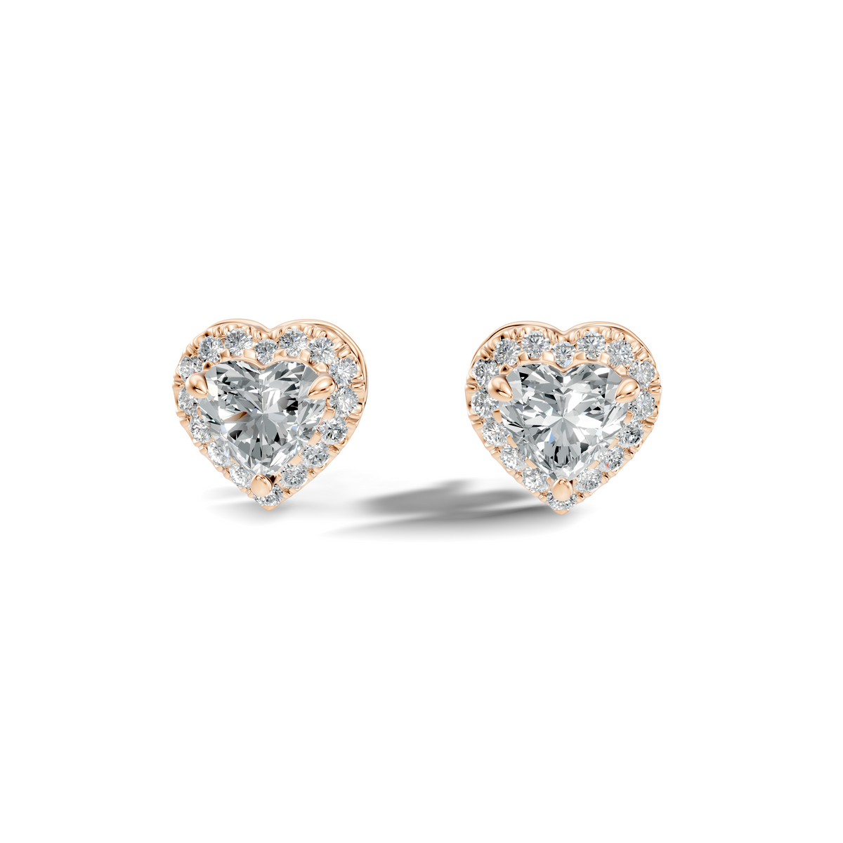 Amora Heart Halo Studs