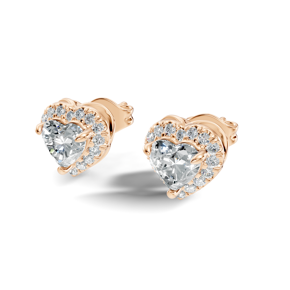 Amora Heart Halo Studs