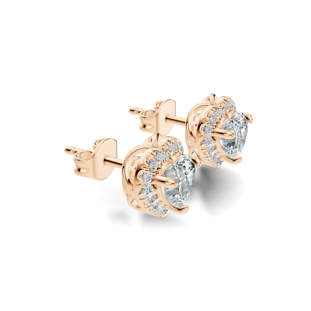 Amora Heart Halo Studs