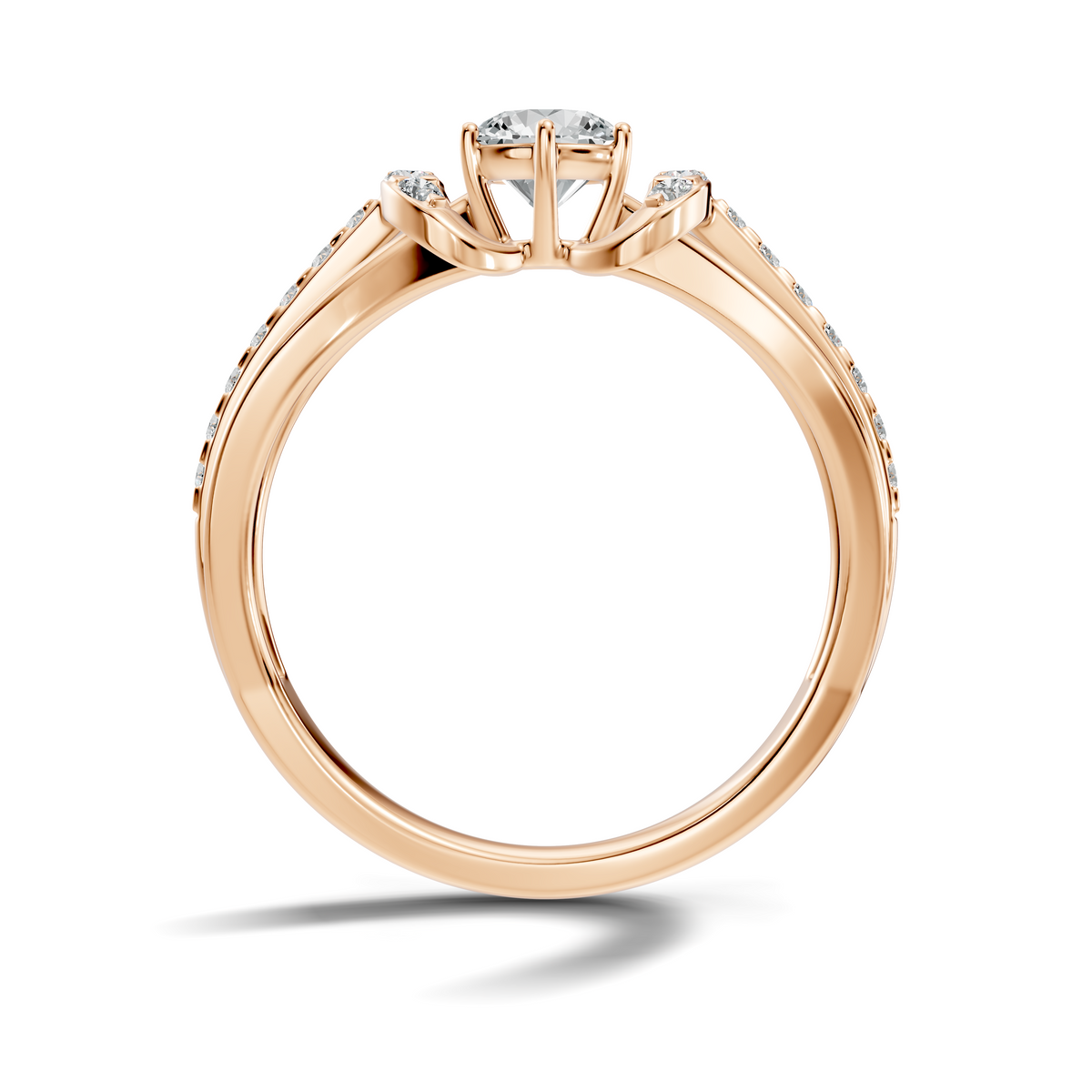 Aurelia Round Vine Three-Stone Ring