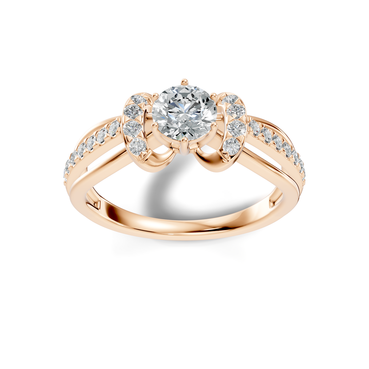 Aurelia Round Vine Three-Stone Ring