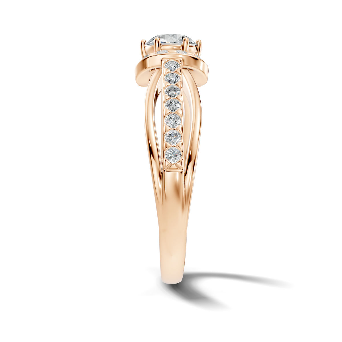Aurelia Round Vine Three-Stone Ring
