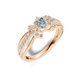 Aurelia Round Vine Three-Stone Ring