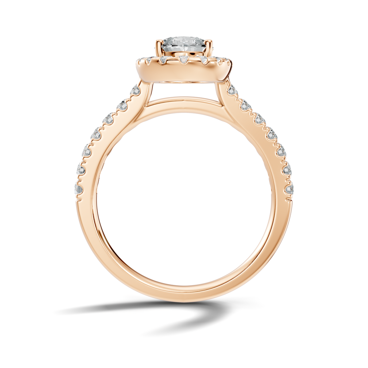Elara Oval Halo Pavé Ring