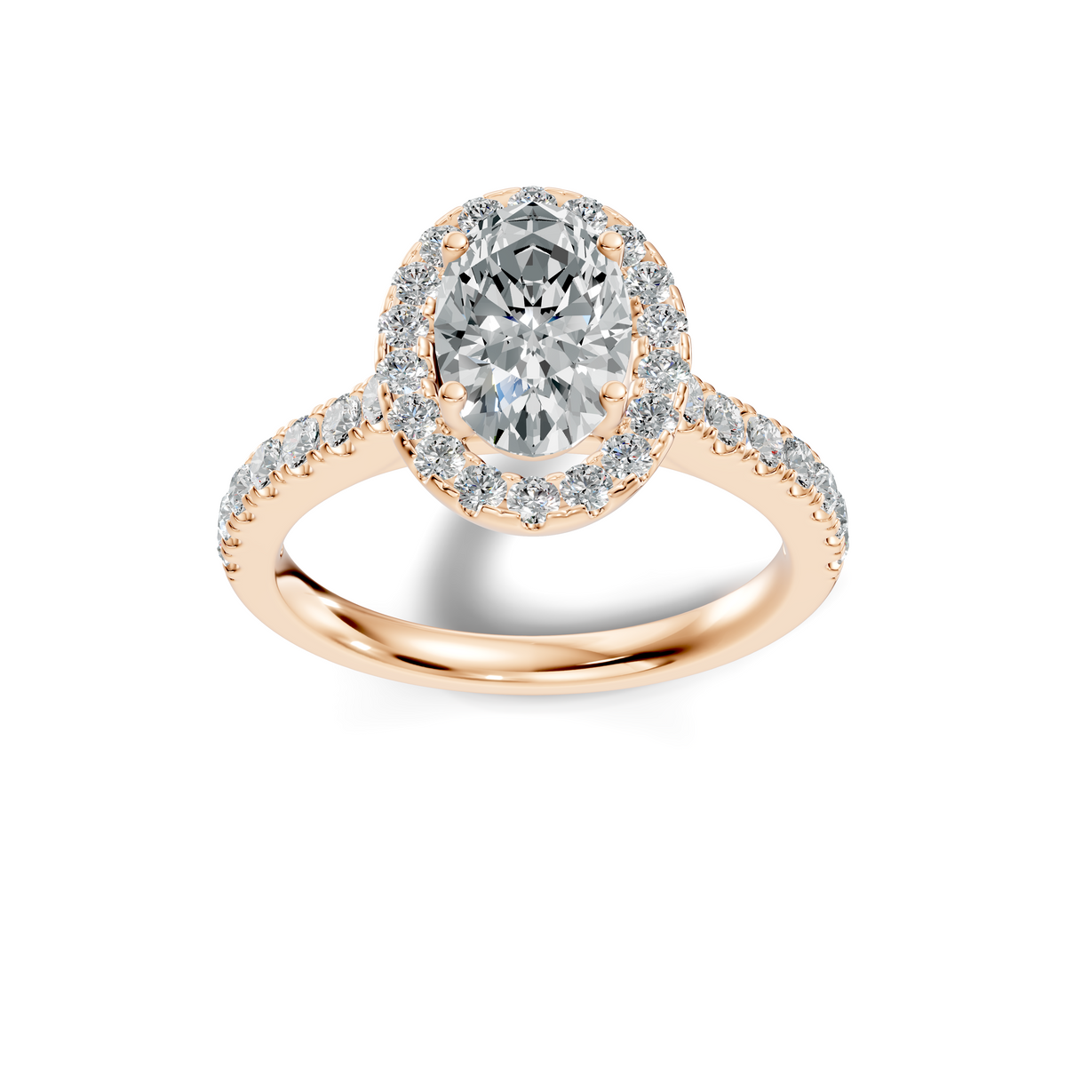 Elara Oval Halo Pavé Ring