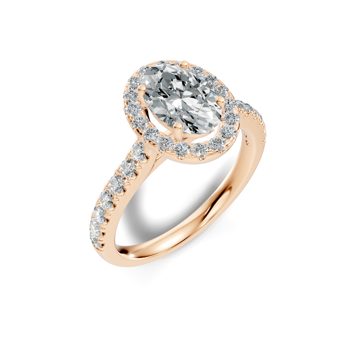Elara Oval Halo Pavé Ring