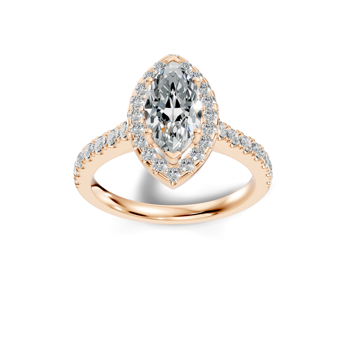 Solea Marquise Halo Pavé Ring