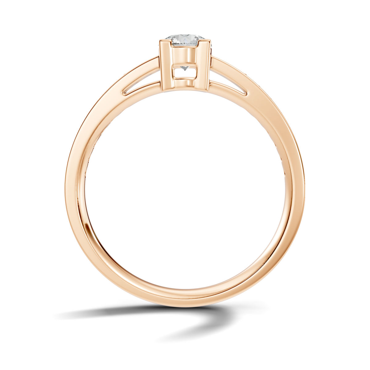 Veyra Round Pavé Solitaire Ring