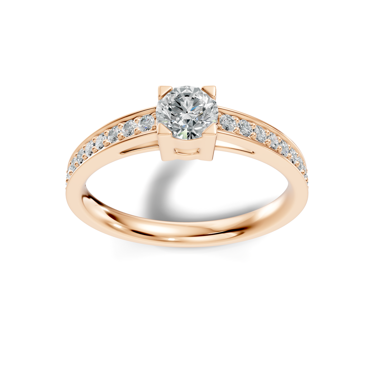 Veyra Round Pavé Solitaire Ring