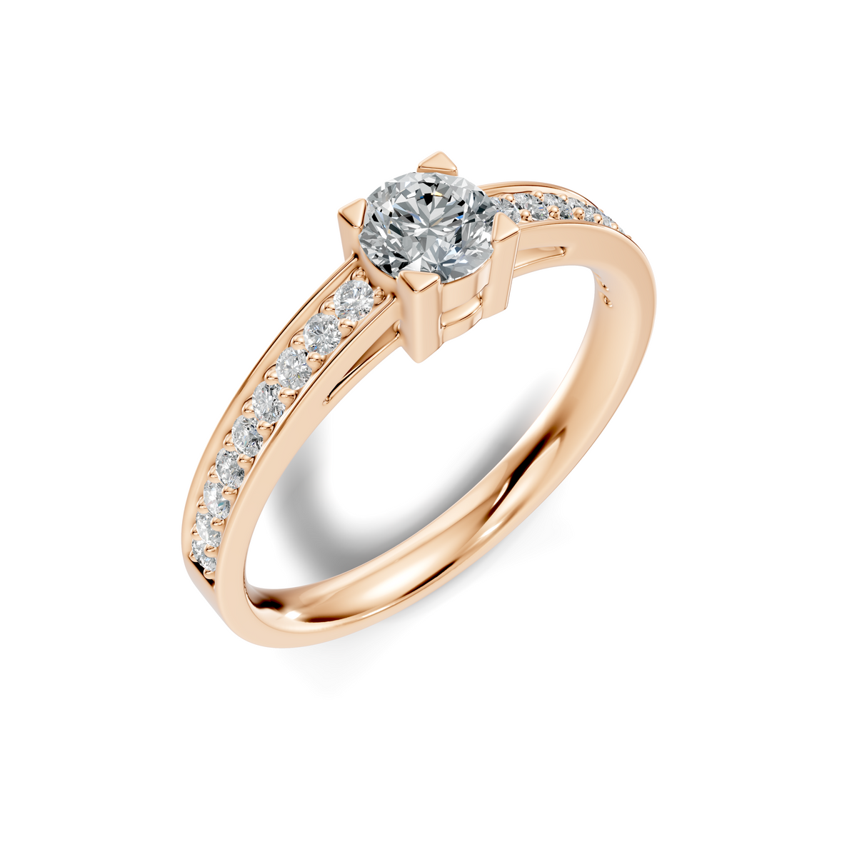 Veyra Round Pavé Solitaire Ring