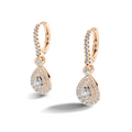 Avera Pear Double Halo Drop Earrings
