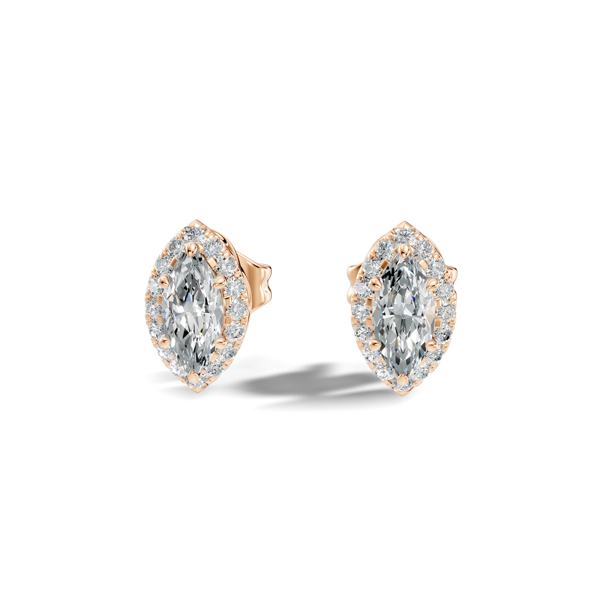 Marquise Halo Studs