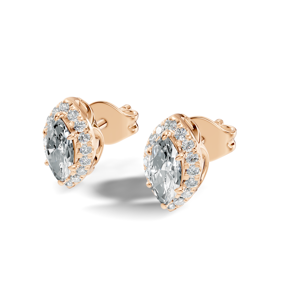 Marquise Halo Studs