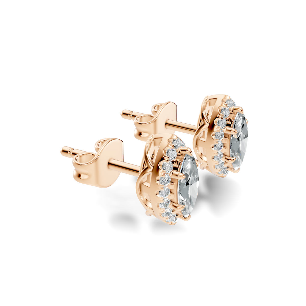 Marquise Halo Studs