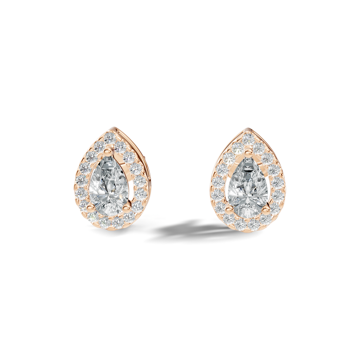 Elara Pear Halo Studs