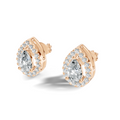 Elara Pear Halo Studs