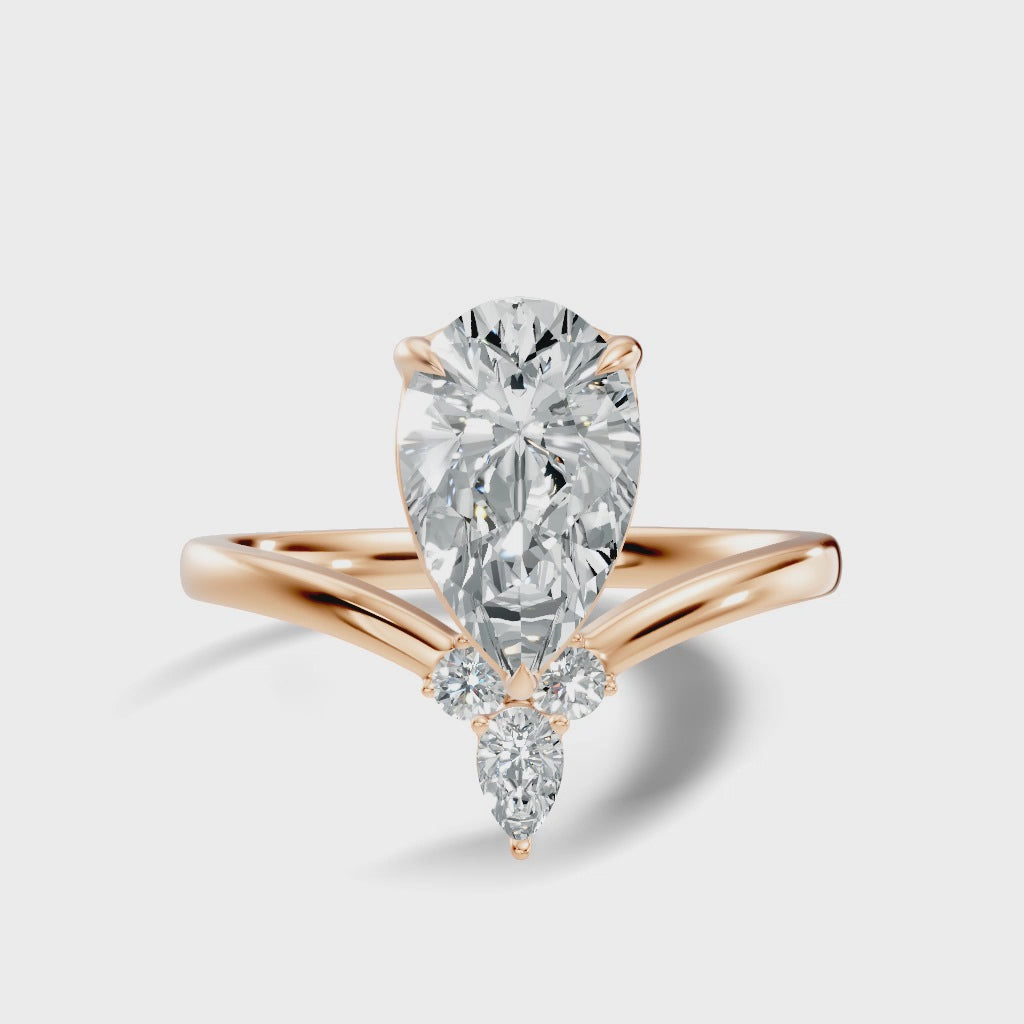Elara Pear Accent Ring