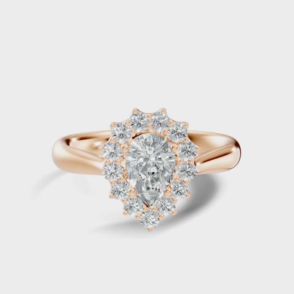 Liora Pear Halo Ring